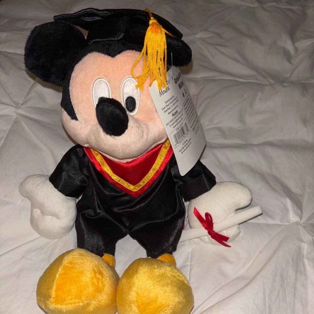Disney Graduation Mickey Mouse Plush Doll w/ Diploma – NWT